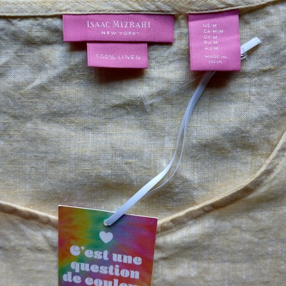 ISAAC MIZRAHI Linen Top Ruffle Sleeveless Button - Picture 7 of 8